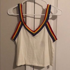 Rainbow trim crop top